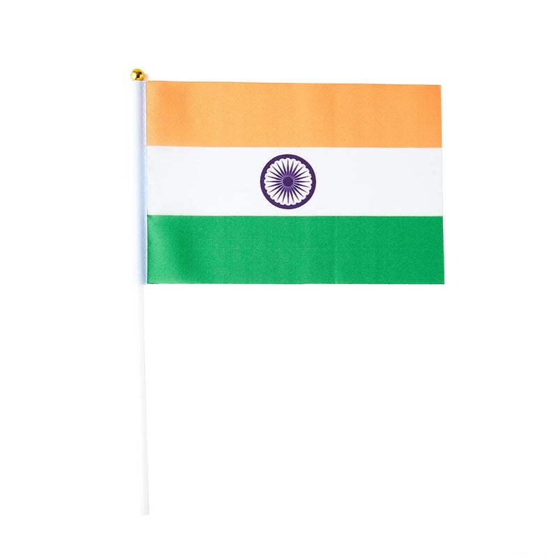mflagperft India Flag Indian Flag, Small Mini Handheld India Flags on Stick, Ideal for Party Parades Sports Events Patriotic Festival Decorations - Image 2